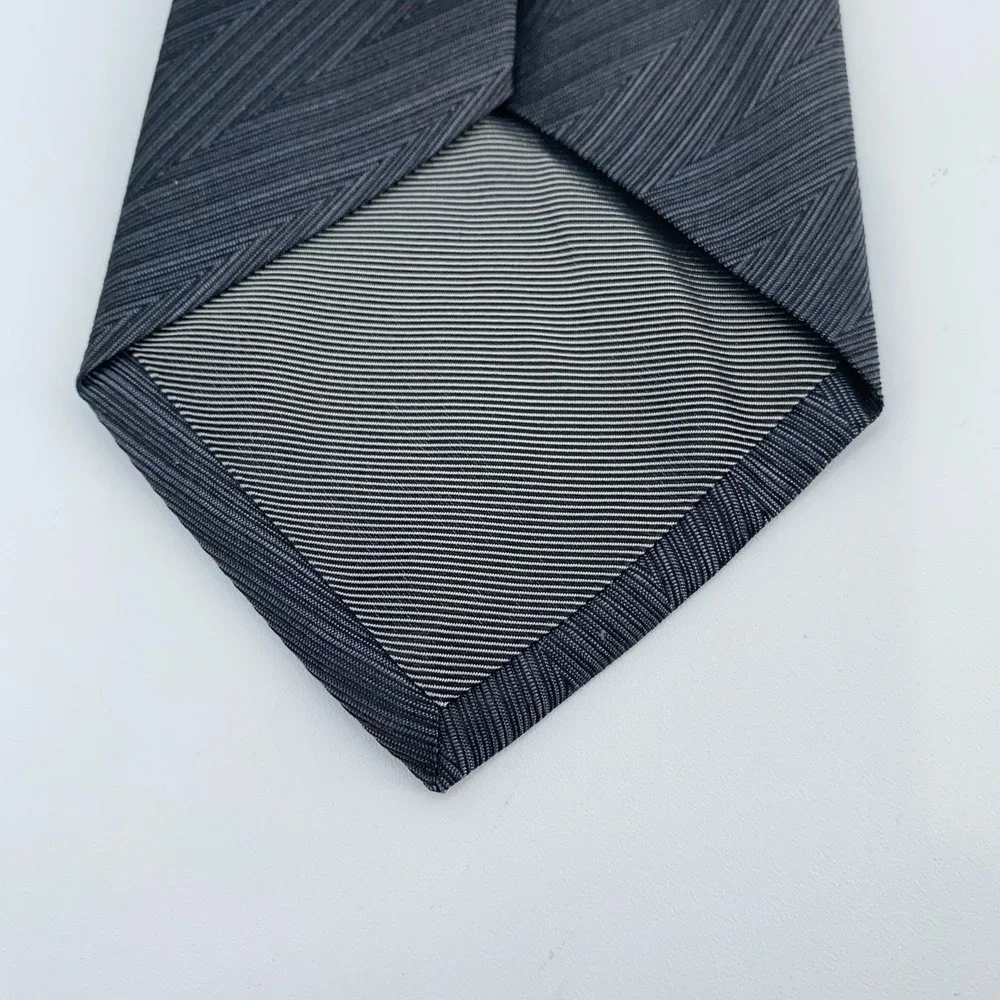 Eton Tie Mens One Size Off White Brown Silk Herringbone Necktie Made In Italy